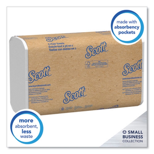 Picture of Essential C-Fold Towels for Business, Convenience Pack, 1-Ply, 10.13 x 13.15, White, 200/Pack, 9 Packs/Carton