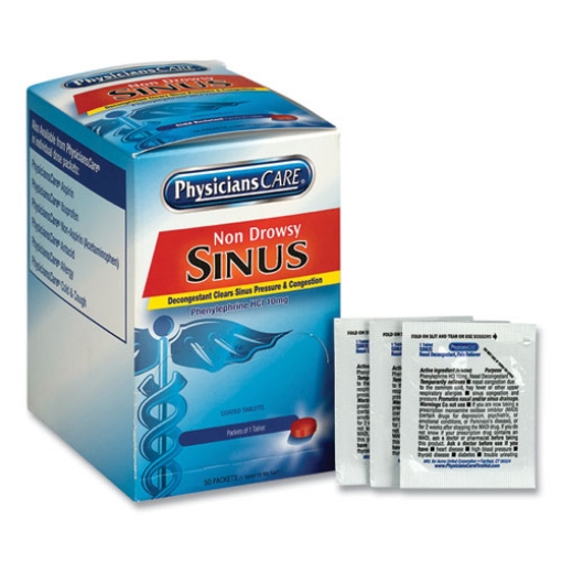 Picture of Sinus Decongestant Congestion Medication, One Tablet/Pack, 50 Packs/Box