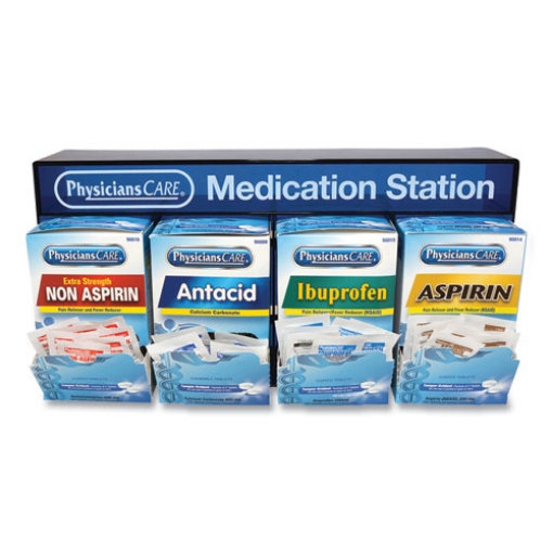 Picture of Medication Station, Aspirin, Ibuprofen, Non Aspirin Pain Reliever, Antacid