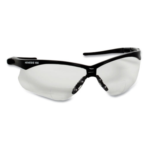 Picture of V60 Nemesis Rx Reader Safety Glasses, Black Frame, Clear Lens, +3.0 Diopter Strength, 6/Box