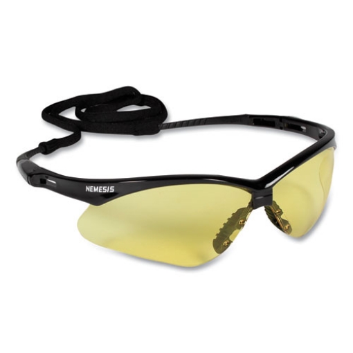 Picture of Nemesis Safety Glasses, Black Frame, Amber Lens, 12/Box