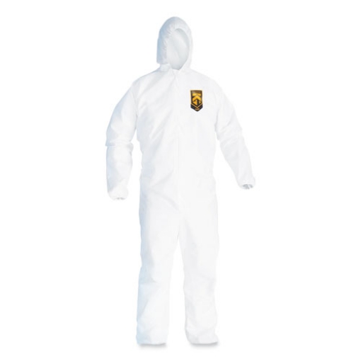 Picture of A20 Breathable Particle Protection Coveralls, Elastic Back, Hood, Medium, White, 24/carton