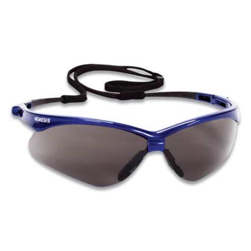 Picture of Nemesis Safety Glasses, Metallic Blue Frame, Smoke Lens, 12/Box