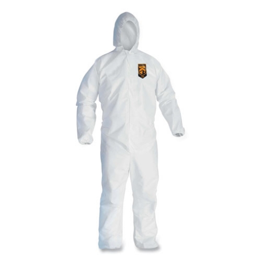 Picture of A45 Liquid/particle Protection Surface Prep/paint Coverall, Zipper Front, Elastic Wrist/ankles/hood, Xl, White, 25/carton