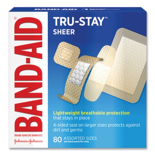 Picture of Tru-Stay Sheer Strips Adhesive Bandages, Assorted, 80/box