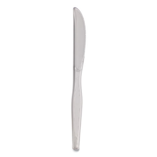 Picture of Heavyweight Polystyrene Cutlery, Knives, Clear, 1,000/carton