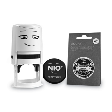 Picture of Stamp With Voucher And Fancy Gray Ink Pad, Self-Inking, 1.56" Diameter