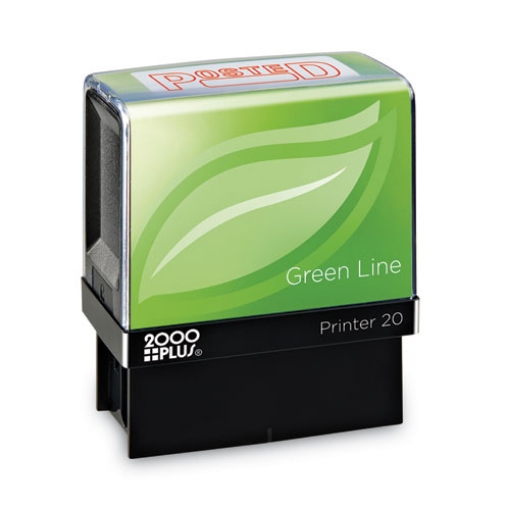 Picture of Green Line Message Stamp, Posted, 1.5 x 0.56, Red