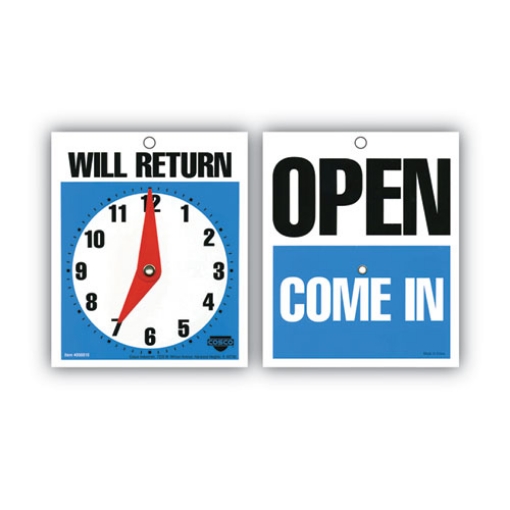 Picture of Will Return Later Sign, 5 x 6, Blue