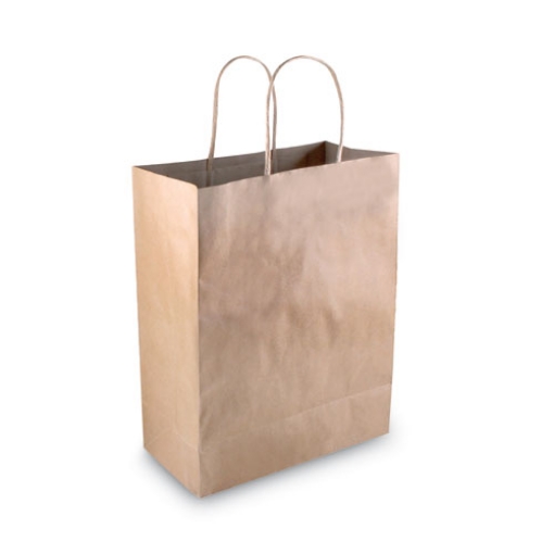 Picture of Premium Shopping Bag, 8" X 4" X 10.25", Brown Kraft, 50/box