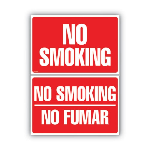 Picture of Two-Sided Signs, No Smoking/no Fumar, 8 X 12, Red