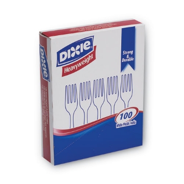 Picture of Plastic Cutlery, Heavyweight Forks, White, 100/box