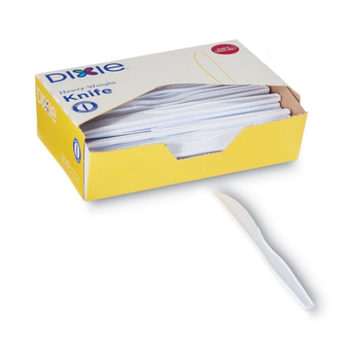 Picture of Plastic Cutlery, Heavyweight Knives, White, 100/box