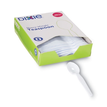 Picture of Plastic Cutlery, Heavyweight Teaspoons, White, 100/box