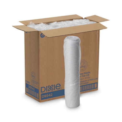 Picture of Dome Drink-Thru Lids, Fits 10 Oz To 16 Oz Paper Hot Cups, White, 1,000/carton