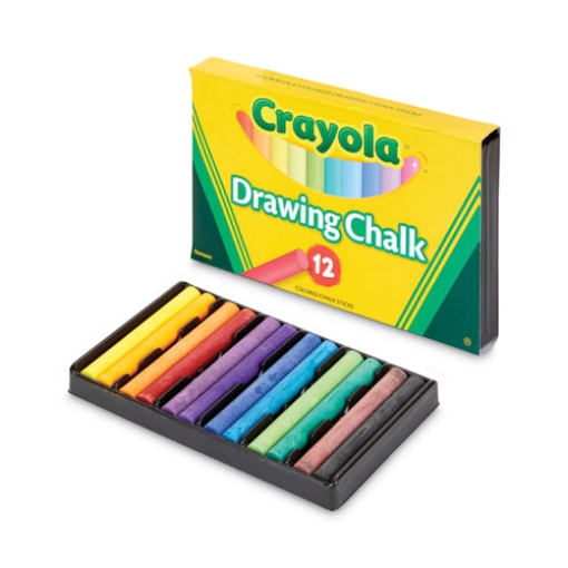 Picture of Colored Drawing Chalk, 3.19" x 0.38" Diameter, 12 Assorted Colors 12 Sticks/Set