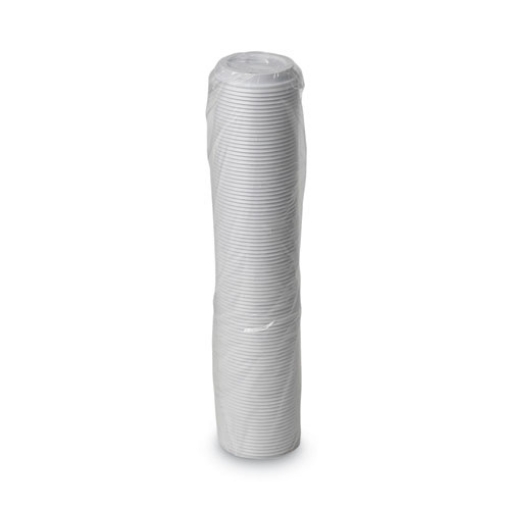 Picture of Dome Drink-Thru Lids, Fits 10 Oz To 20 Oz Dixie Paper Hot Cups, White, 100/pack