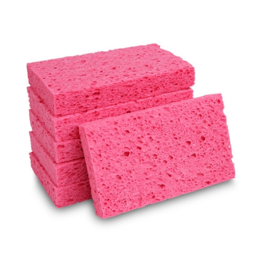 Picture of Small Cellulose Sponge, 3.6 X 6.5, 0.9" Thick, Pink, 2/pack, 24 Packs/carton