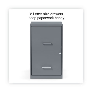 Picture of Soho Vertical File Cabinet, 2 Drawers: File/file, Letter, Charcoal, 14" X 18" X 24.1"