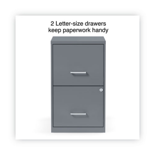 Picture of Soho Vertical File Cabinet, 2 Drawers: File/file, Letter, Charcoal, 14" X 18" X 24.1"