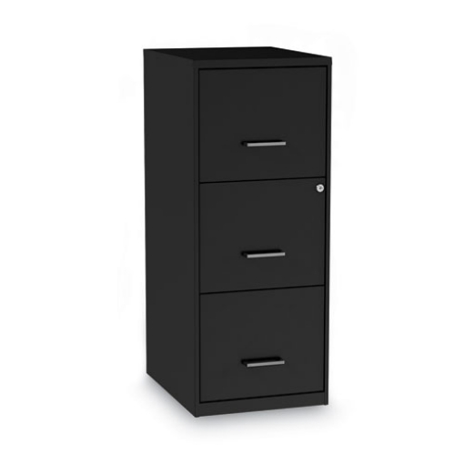 Picture of Soho Vertical File Cabinet, 3 Drawers: File/file/file, Letter, Black, 14" X 18" X 34.9"