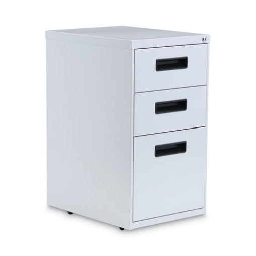 Picture of File Pedestal, Left Or Right, 3-Drawers: Box/box/file, Legal/letter, Light Gray, 14.96" X 19.29" X 27.75"