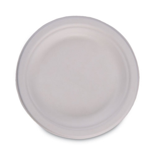 Picture of Bagasse Dinnerware, Plate, 6" Dia, White, 1,000/carton