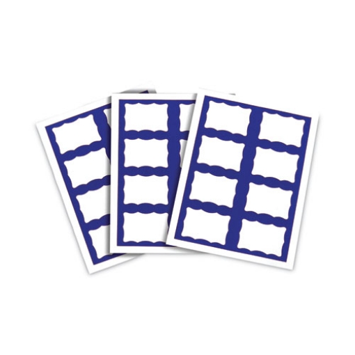 Picture of Laser Printer Name Badges, 3 3/8 X 2 1/3, White/blue, 200/box