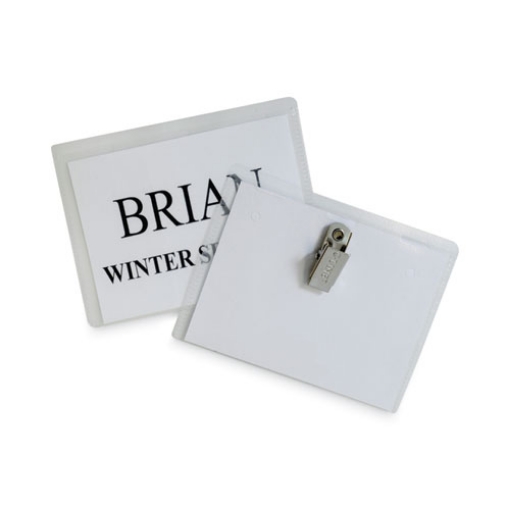 Picture of Name Badge Kits, Top Load, 3 1/2 X 2 1/4, Clear, 50/box