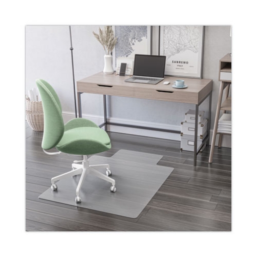 Picture of EconoMat All Day Use Chair Mat for Hard Floors, Flat Packed, 46 x 60, Lipped, Clear