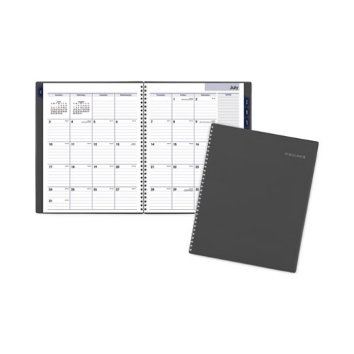 Picture of DayMinder Academic Monthly Desktop Planner, Twin-Wire Binding, 11 x 8.5, Charcoal Cover, 12-Month (July to June): 2023-2024