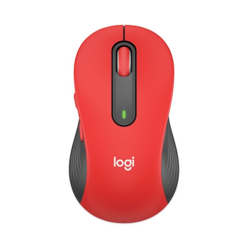 Picture of signature m650 wireless mouse, large, 2.4 ghz frequency, 33 ft wireless range, right hand use, red