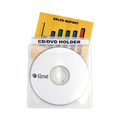 Picture of Deluxe Individual CD/DVD Holders, 2 Disc Capacity, Clear/White, 50/Box