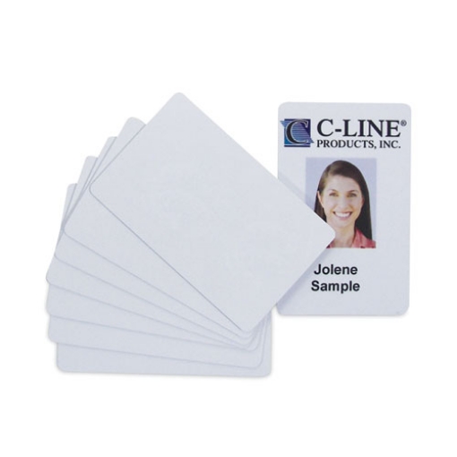 Picture of PVC ID Badge Card, 3.38 x 2.13, White, 100/Pack