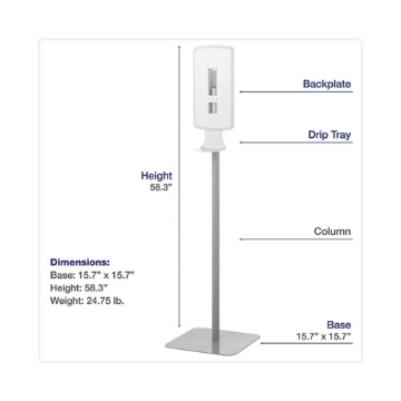 Picture of Fit Touch Free Dispenser Floor Stand, 15.7 X 15.7 X 58.3, White
