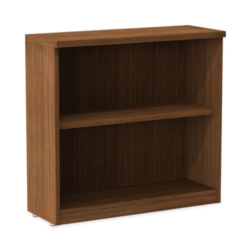Picture of Alera Valencia Series Bookcase,Two-Shelf, 31.75w x 14d x 29.5h, Modern Walnut