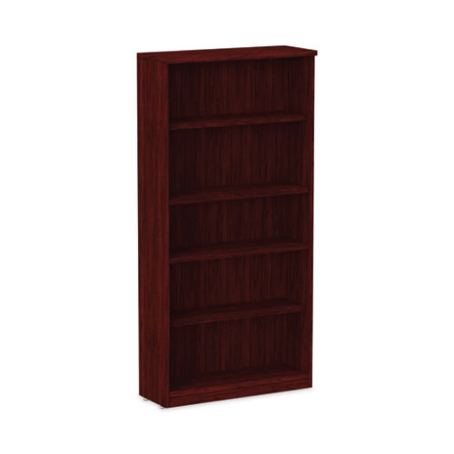 Picture of Alera Valencia Series Bookcase, Five-Shelf, 31.75w x 14d x 64.75h, Mahogany