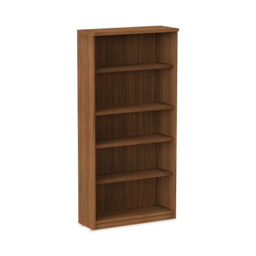 Picture of Alera Valencia Series Bookcase, Five-Shelf, 31.75w x 14d x 64.75h, Modern Walnut
