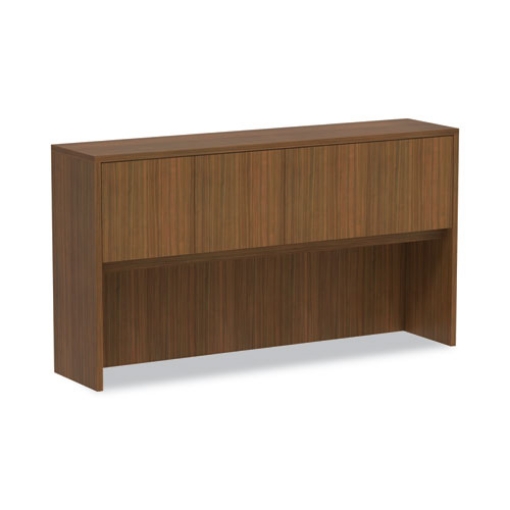 Picture of Alera Valencia Series Hutch with Doors, 4 Compartments, 64.75w x 15d x 35.38h, Modern Walnut