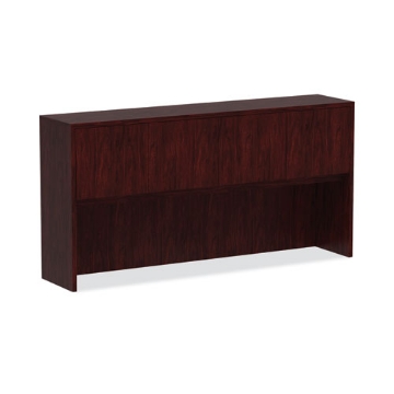 Picture of Alera Valencia Series Hutch with Doors, 4 Compartments, 70.63w x 15d x 35.38h, Mahogany