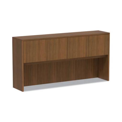 Picture of Alera Valencia Series Hutch with Doors, 4 Compartments, 70.63w x 15d x 35.38h, Modern Walnut