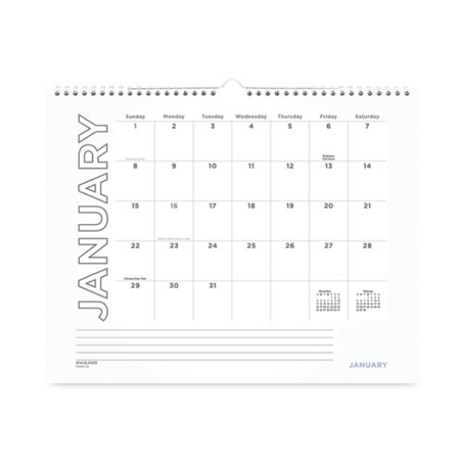 Picture of Modern Core Wall Calendar, Modern Artwork, 15 x 12, White/Black Sheets, 12-Month (Jan to Dec): 2024