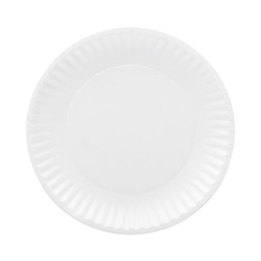 Picture of Coated Paper Plates, 6" Dia, White, 100/pack, 12 Packs/carton