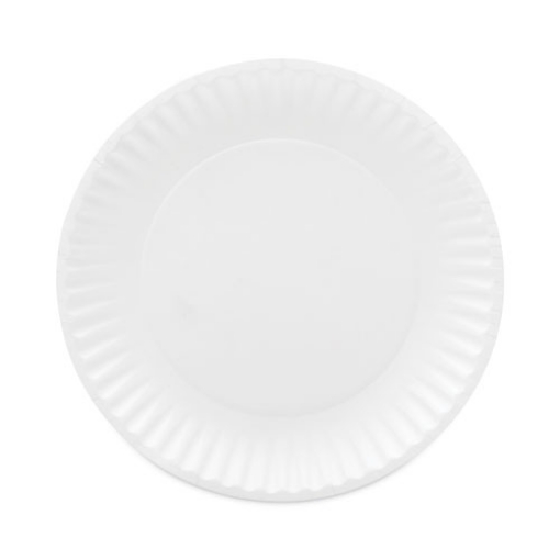 Picture of Coated Paper Plates, 9" Dia, White, 100/pack, 12 Packs/carton