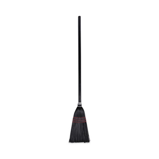 Picture of Flag Tipped Poly Lobby Brooms, Flag Tipped Poly Bristles, 38" Overall Length, Natural/black, 12/carton