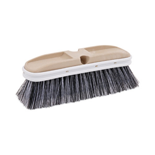 Picture of Polystyrene Vehicle Brush with Vinyl Bumper, Black/White Polystyrene Bristles, 10" Brush