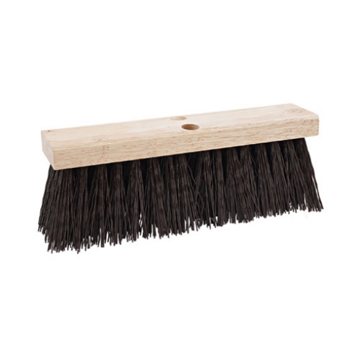 Picture of Street Broom Head, 6.25" Brown Polypropylene Bristles, 16" Brush