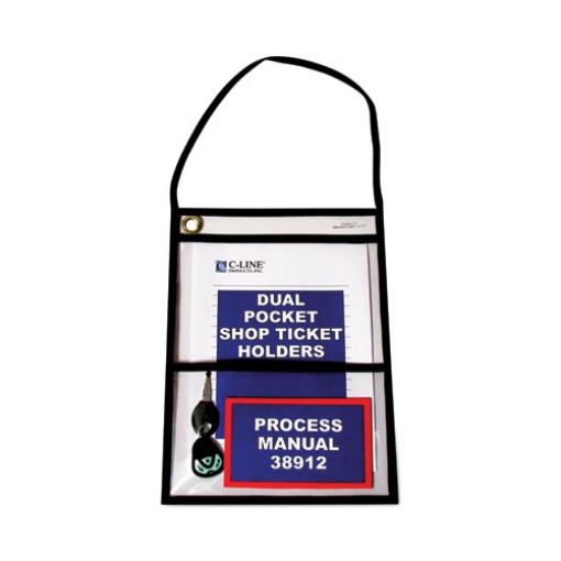 Picture of 2-Pocket Shop Ticket Holder w/Setrap, Black Stitching, 150-Sheet, 9 x 12, 15/Box