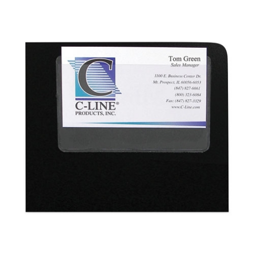 Picture of Self-Adhesive Business Card Holders, Top Load, 2 x 3.5, Clear, 10/Pack