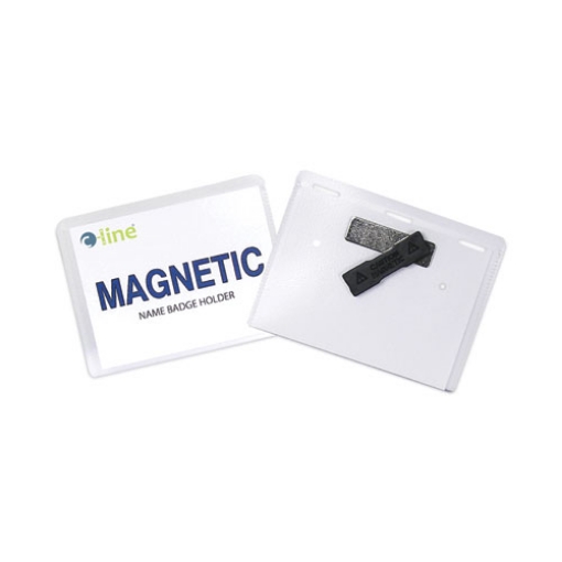 Picture of Magnetic Name Badge Holder Kit, Horizontal, 4w X 3h, Clear, 20/box